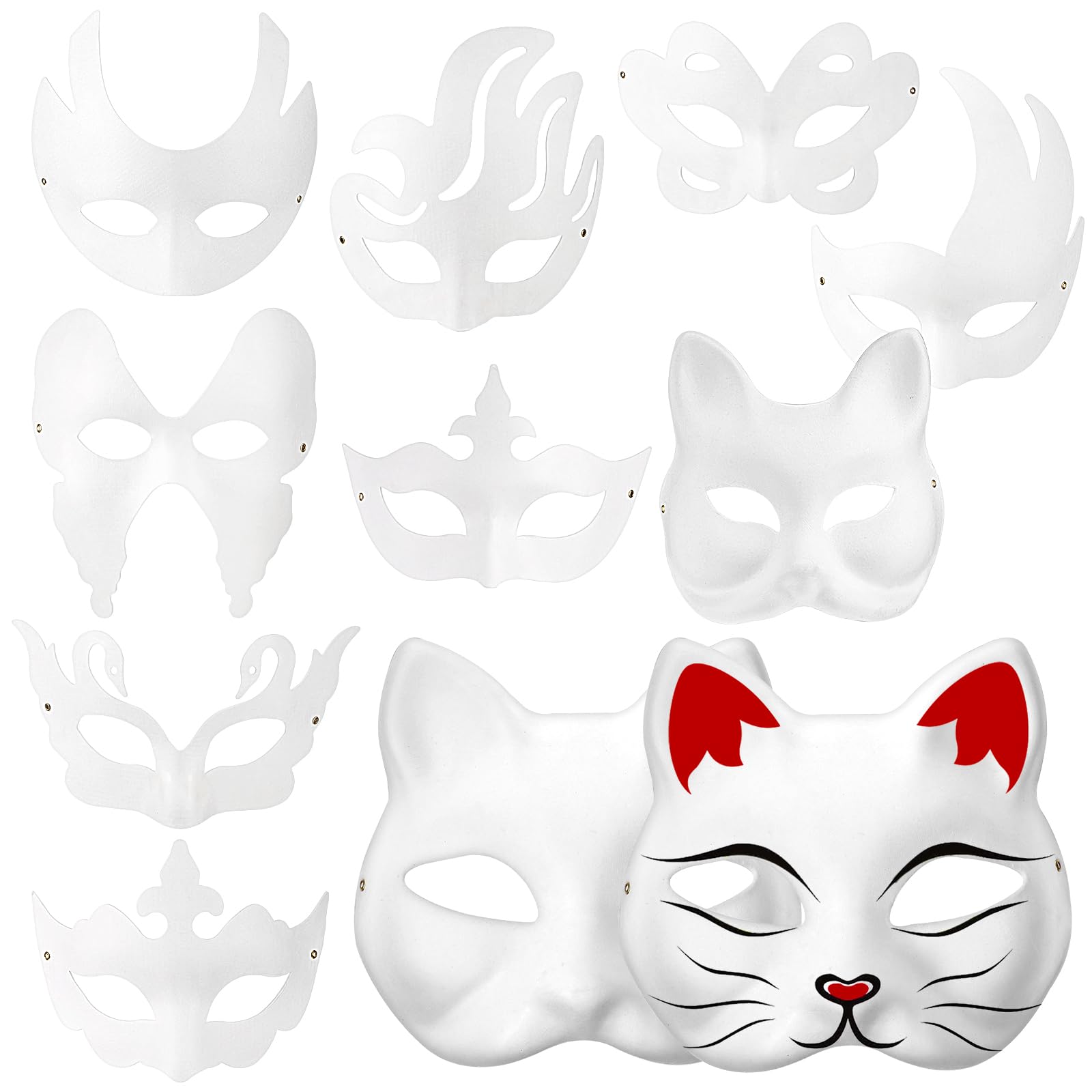 FRCOLOR 20pezzi Maschera Per Maschera Cosplay Te Non Verniciata Per Feste Compleanni Oggetti Per Foto