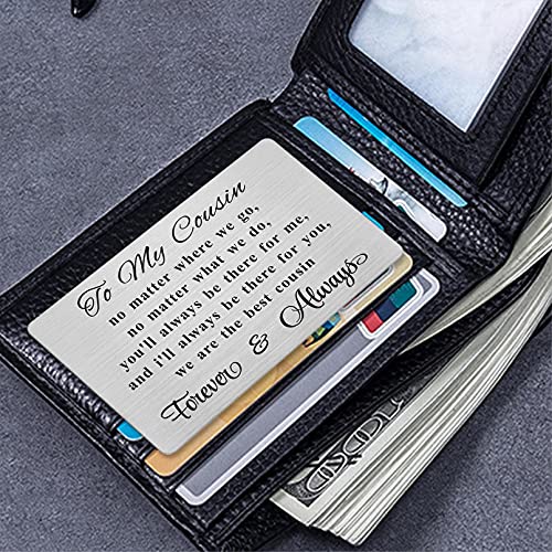 Cousin Gifts For Women Men, Cousin Birthday Wallet Card, Funny Engraved Greeting Card For Birthday Wedding Christmas #TOP4