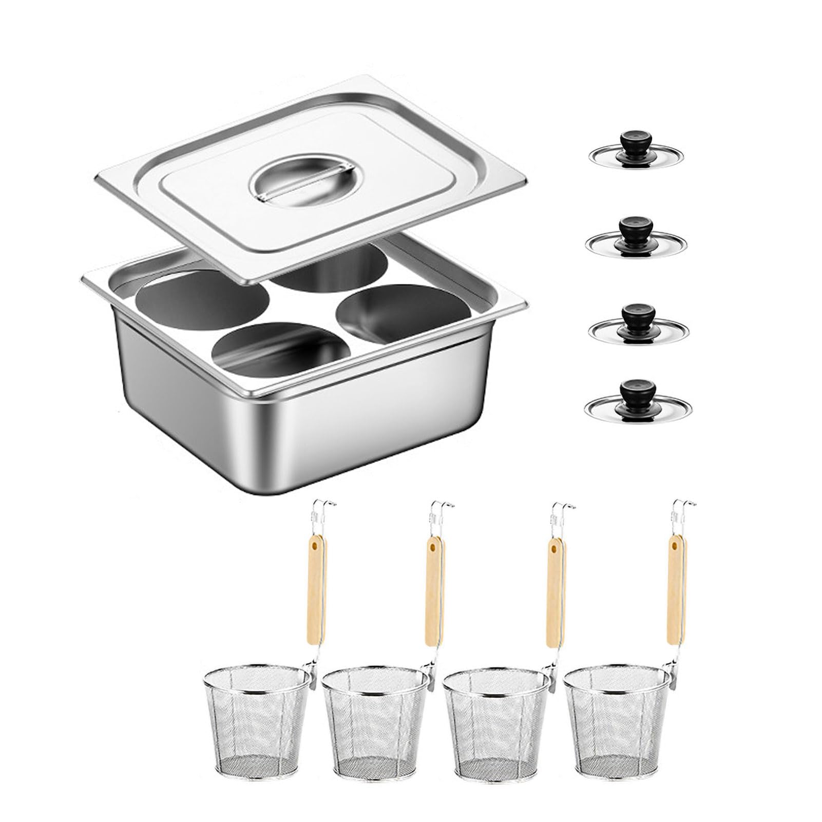 Casserole pour ramen et spaghetti multi-trous avec paniers de cuisson pour cuisine familiale