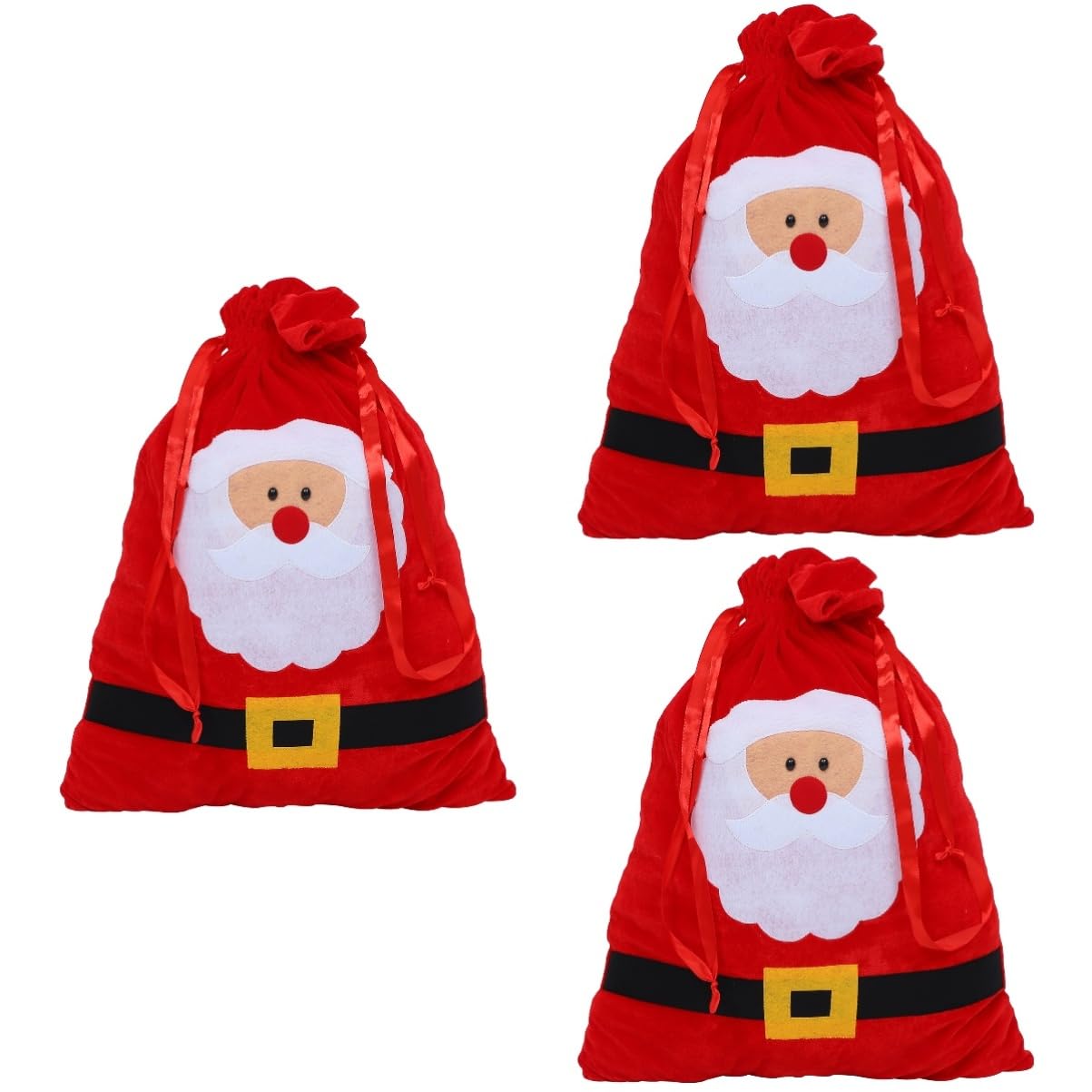 FRCOLOR 3 Piezas Bolsa de Navidad adornos Día festivo bolsa de arpillera de papá noel christmas bag bolsas navideñas bolso de lazo de Bolsa para envolver dulces Paño