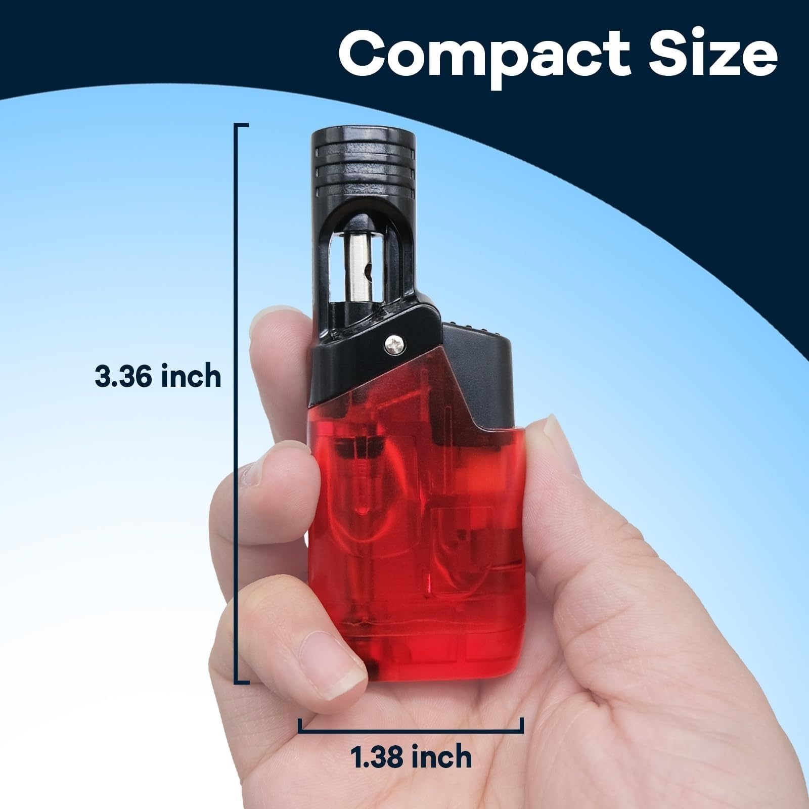 Lot de 5 briquets coupe-vent avec fenêtre de visualisation du carburant transparente, briquets butane portables réglables pour le camping et les bougies (carburant non inclus)