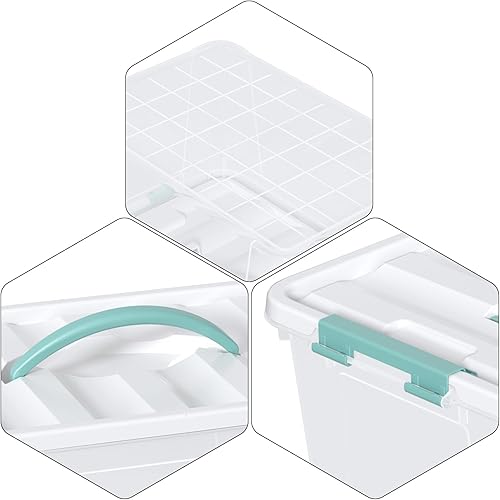 Miniatura 4 de Ramddy 6-Pack 14 Quart Plastic Storage Bin with Handle, Clear Latching Container Box