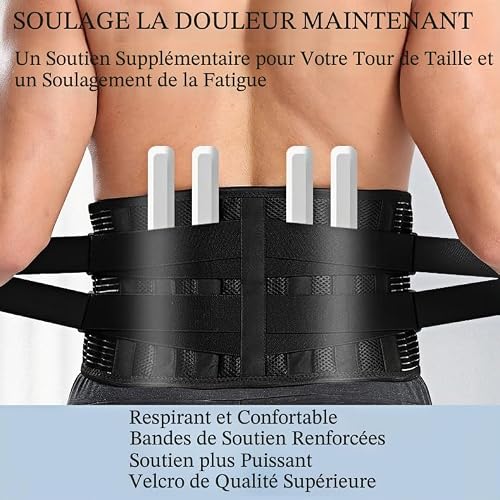 DAWOOWF Bandeau lombaire soutien dos,buste orthopédique lombaire pour hommes et femmes, bande élastique lombaire réglable pour la douleur de sciatique, hernie discale (L) – vue 5