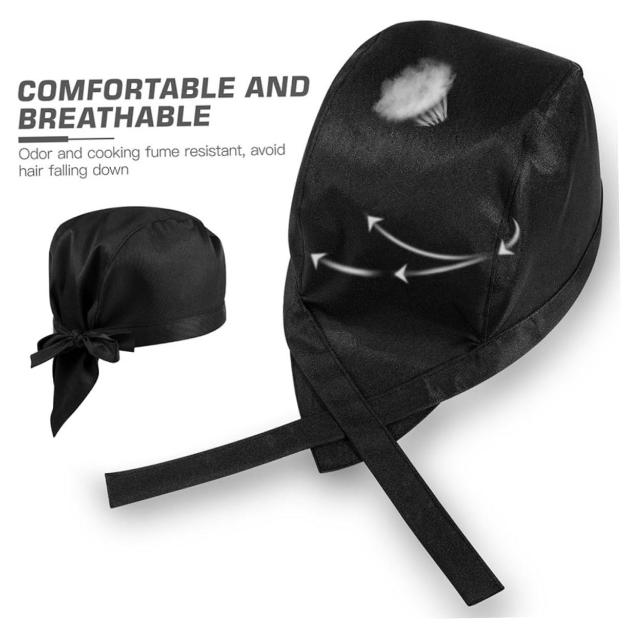 10 Piezas Unidades Gorros Cocina Unisex de Gorra Cocinero Transpirable y Elástica para Restaurantes y Catering Diseño Duradero y Cómodo para Profesional