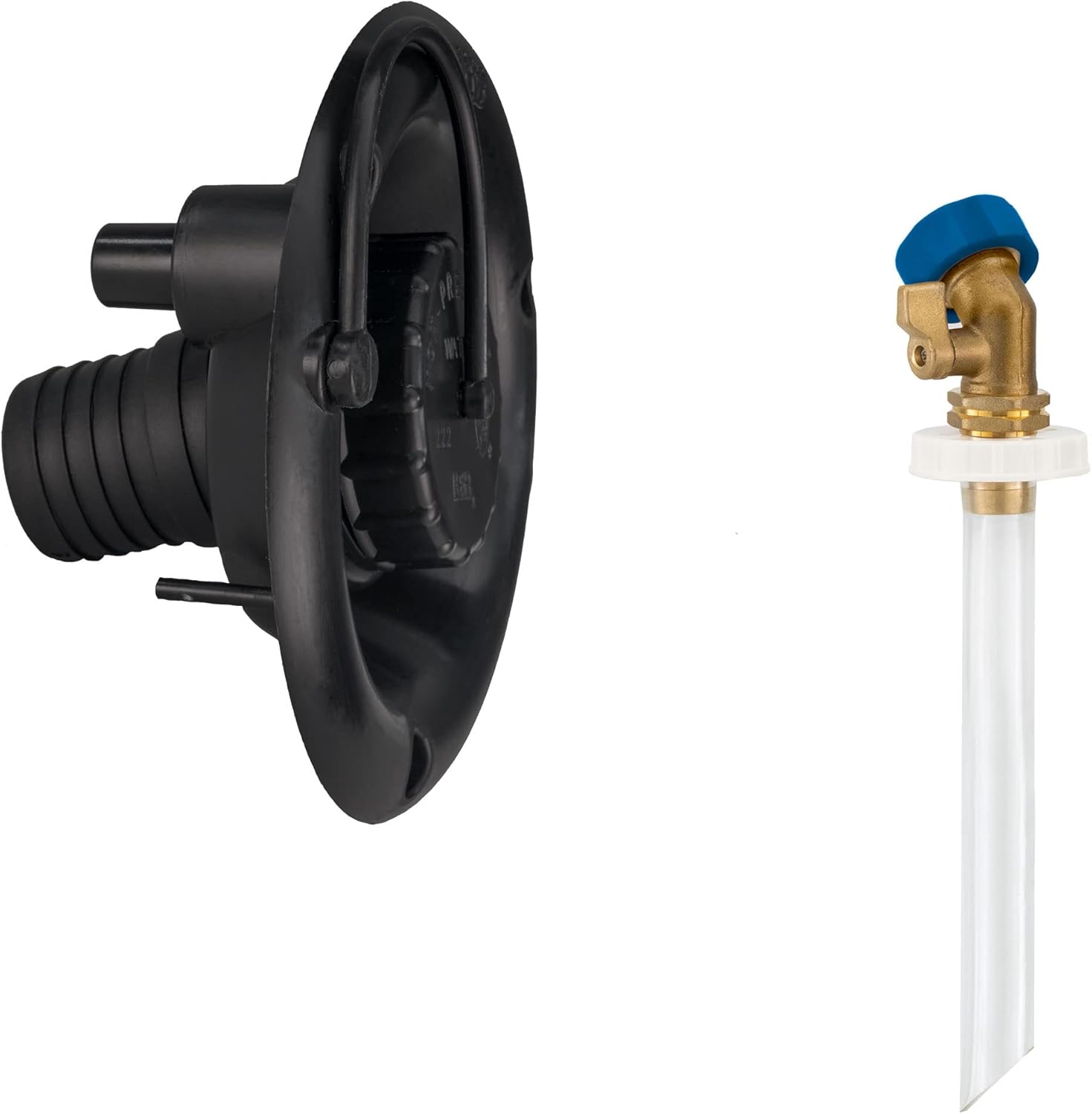 RecPro RV Round Fresh Water Gravity Fill Hatch Inlet | RV Water Fill Hatch | Camper Water Inlet Hatch | Trailer Water Fill Hatch Inlet (Black, No Quick Fill)