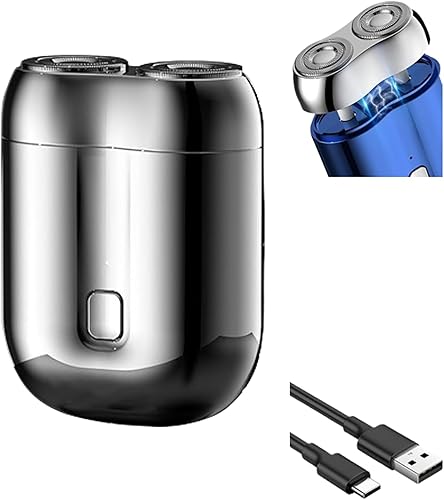 Miniatura 7 de Mini afeitadora eléctrica de doble cabezal, 2025 nueva afeitadora de doble cabeza, afeitadora eléctrica de bolsillo, afeitadora portátil de doble