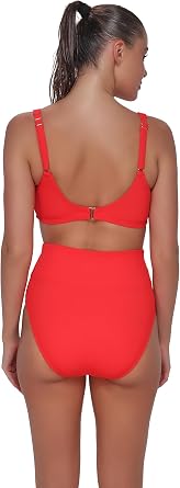 Sunsets Pacifica Hannah High Waist Womens Swimsuit Bikini Bottom in Ribbed Fabric