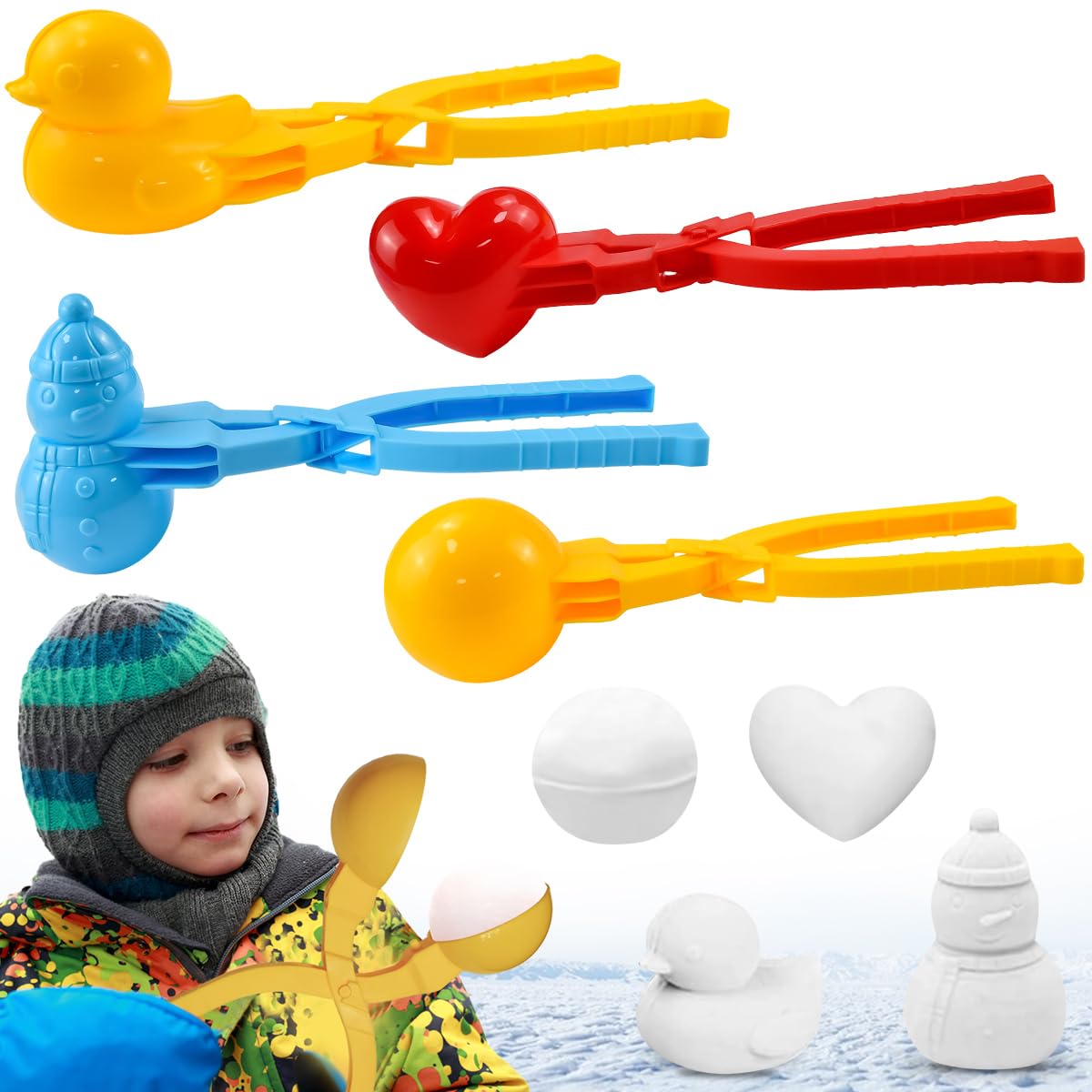 Shallyong Lot De 3 Pinces Boule De Neige - Fabricant Boules De Neige Pour Enfants Et Adultes