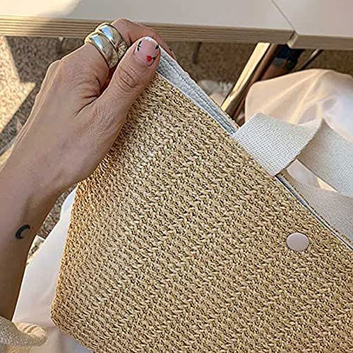 Bolso de playa tejido Straw Beach Bag Tote miniatura 6