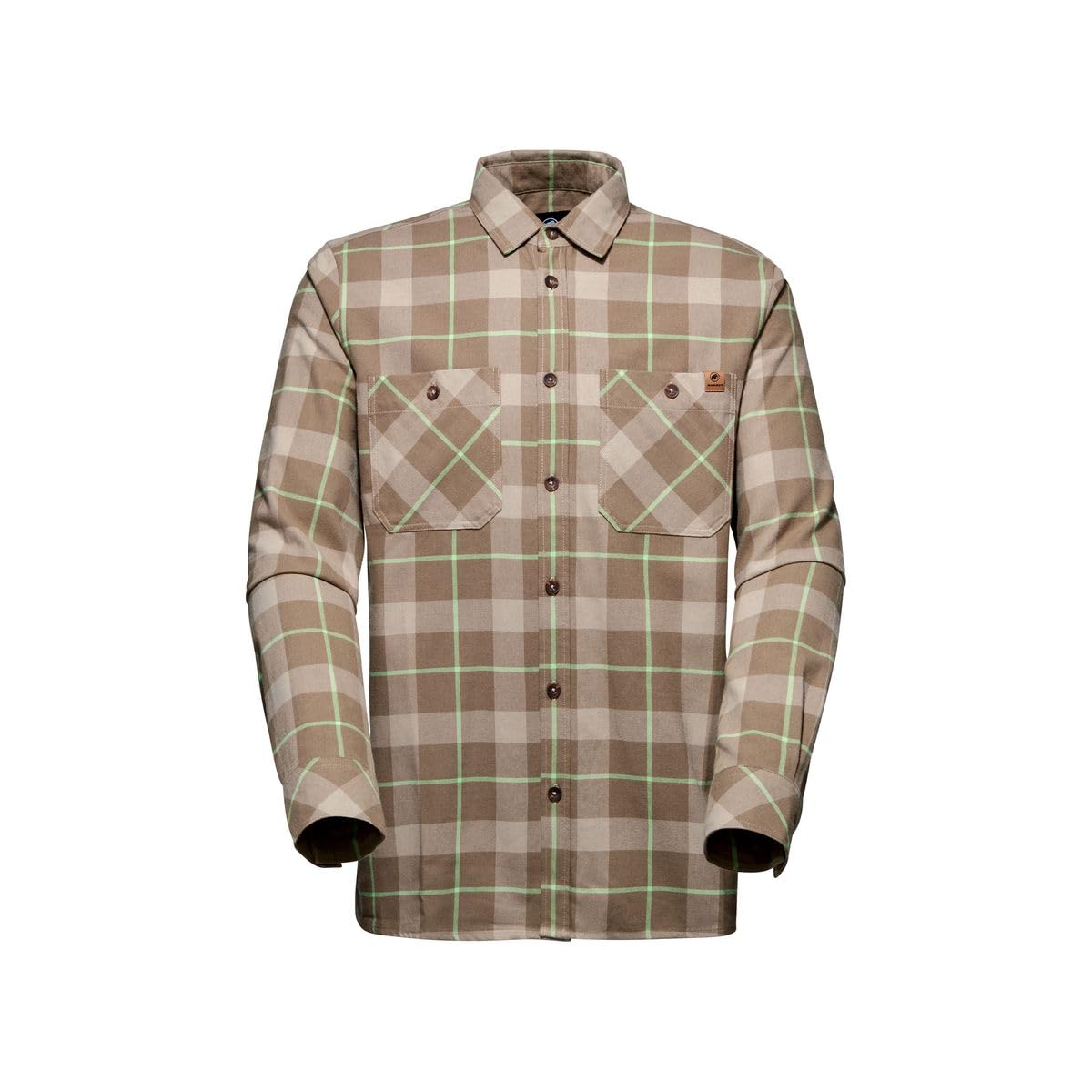 Mammut Alvra Longsleeve Shirt Men Dark Sand-neo Lime XL