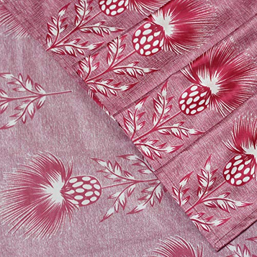 Image of Queenzliving Secret Linen Curtain, Window 5 feet- Pack of 2, Lava Red