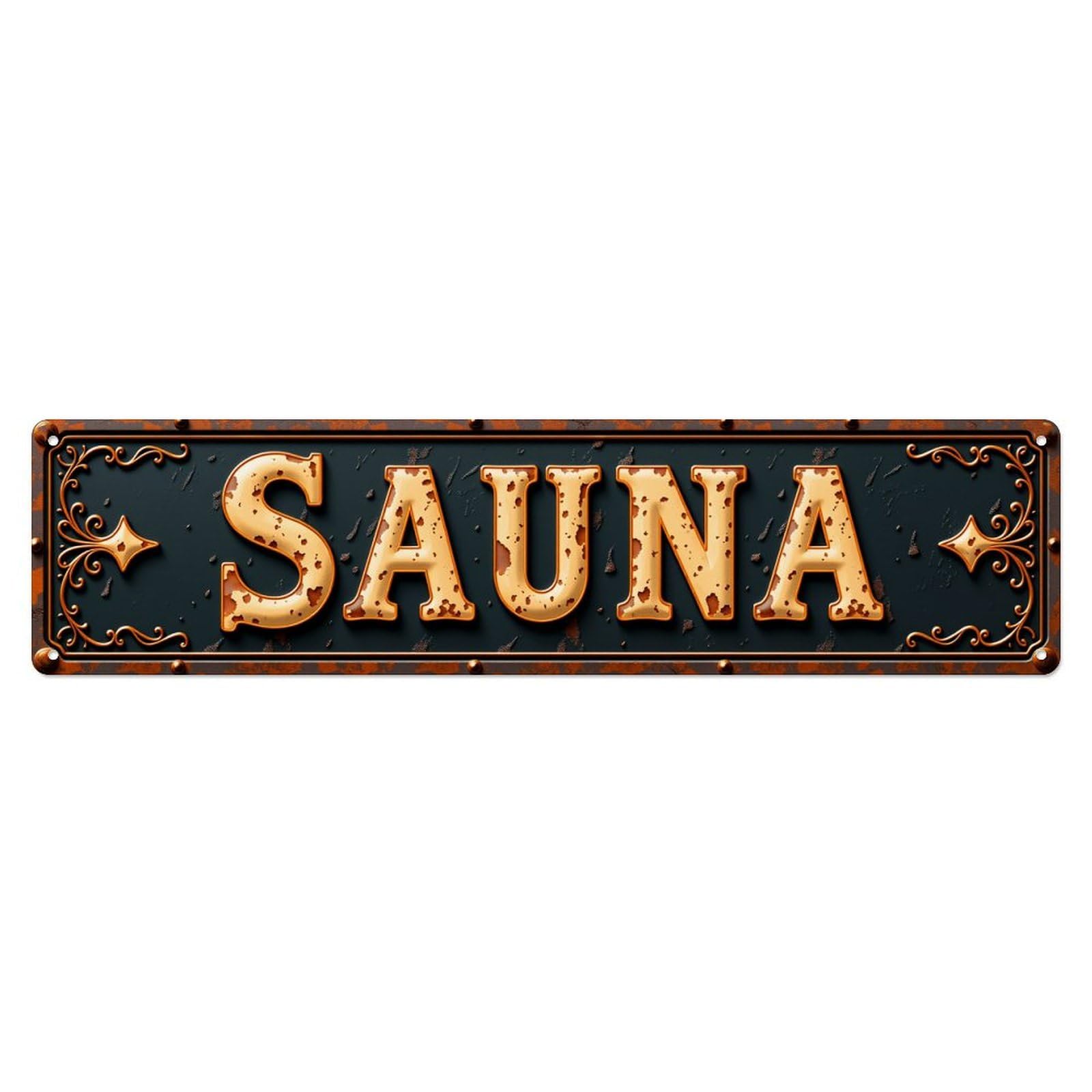 Ornate Metal Sign With Gold Letters Vintage Metal Tin Sign Retro Wall Decor for Home Bar Garage Cafe, Indoor & Outdoor Decorative，Metal Poster, 4x16 Inch