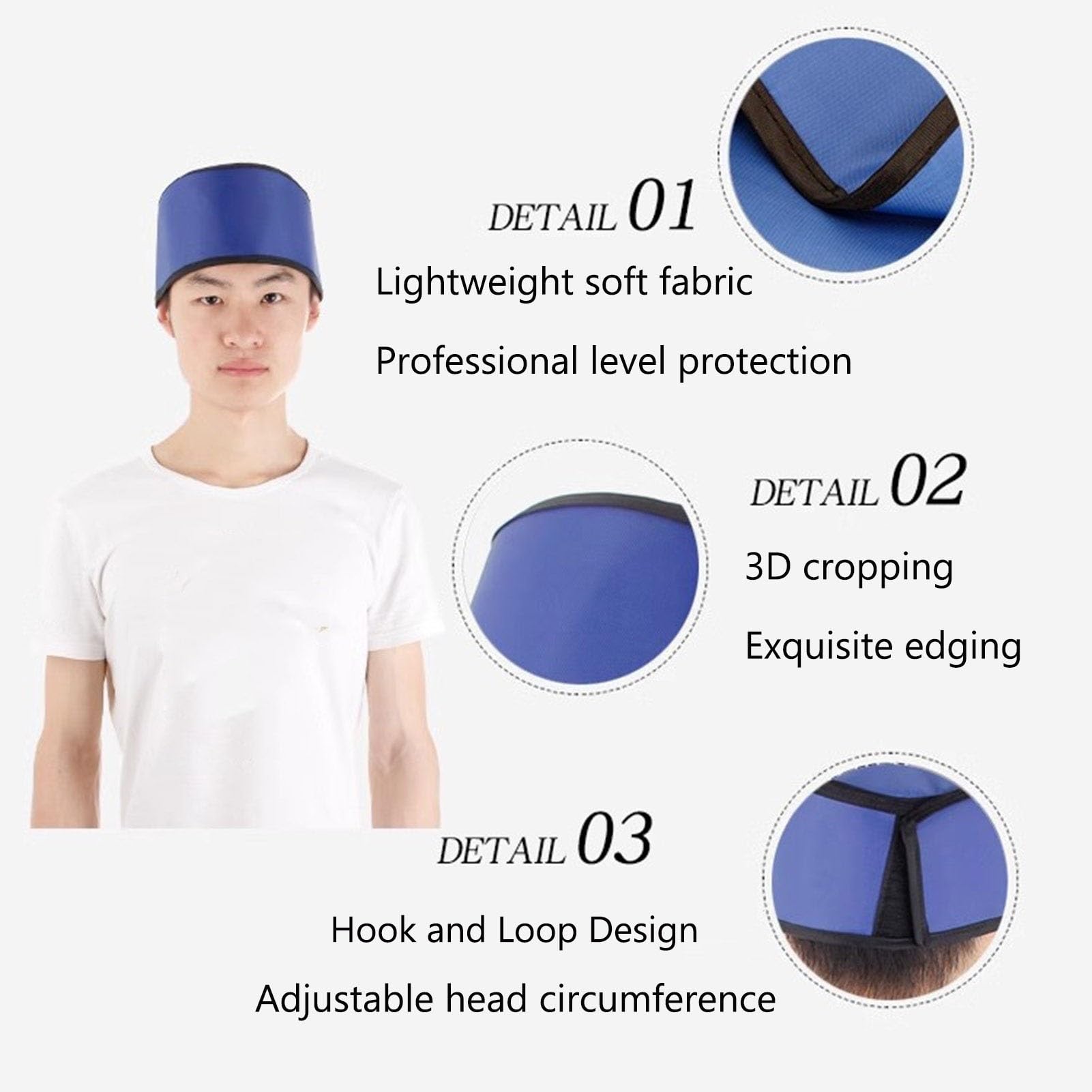 Delantal de Plomo Gorra Protectora De Rayos X Azul/Rojo/Amarillo, Sombrero Protector De Rayos X con Protección contra Radiación para Sanatorio De Hospital Dental para Mascotas(Blue,0.35 mmpb)
