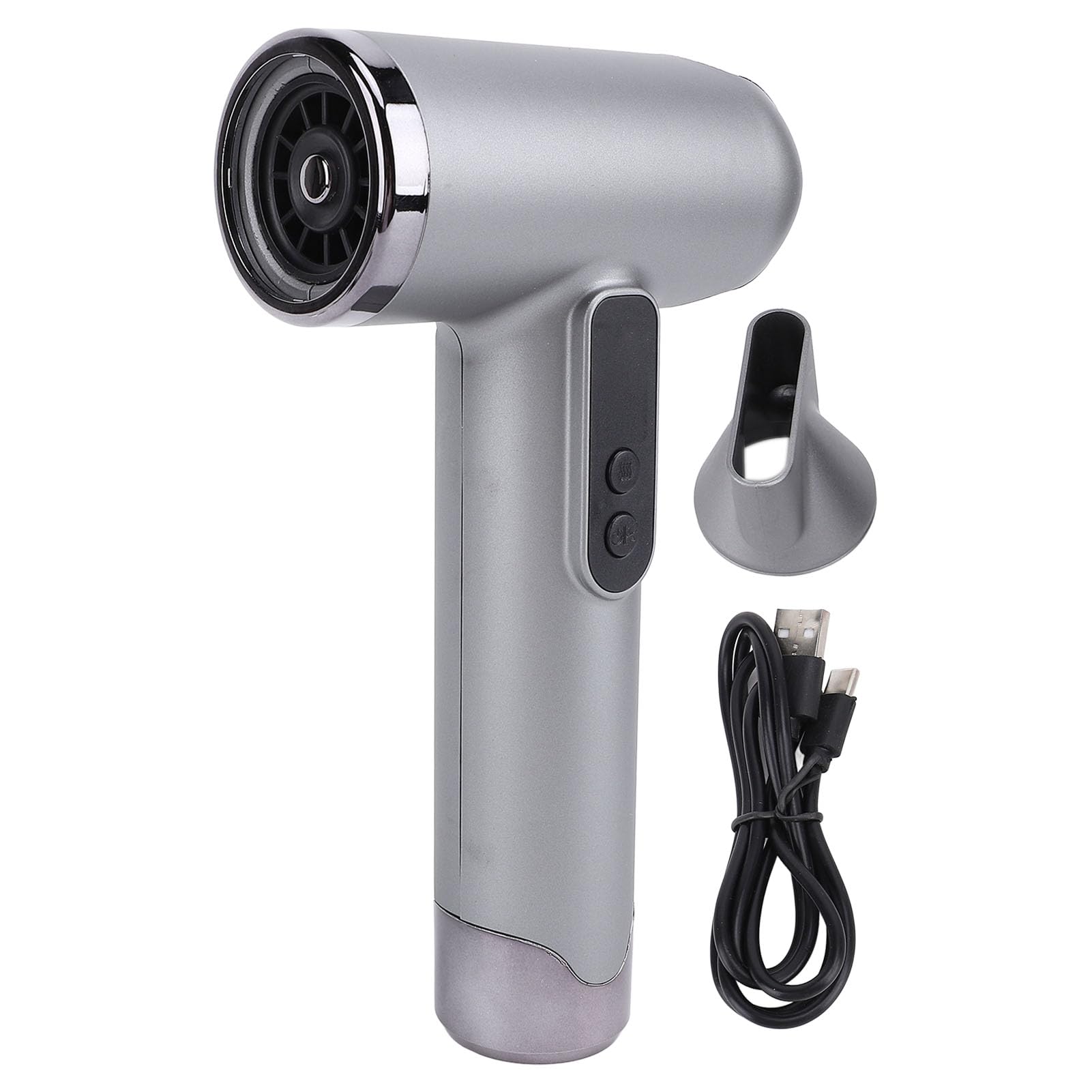 Kabelloser Haartrockner für Frauen Männer USB kabellos wiederaufladbar Föhn Reiseföhn Kalter Heißer Wind Styling Für Wohnheim Studenten Zuhause Reisen (Grau)