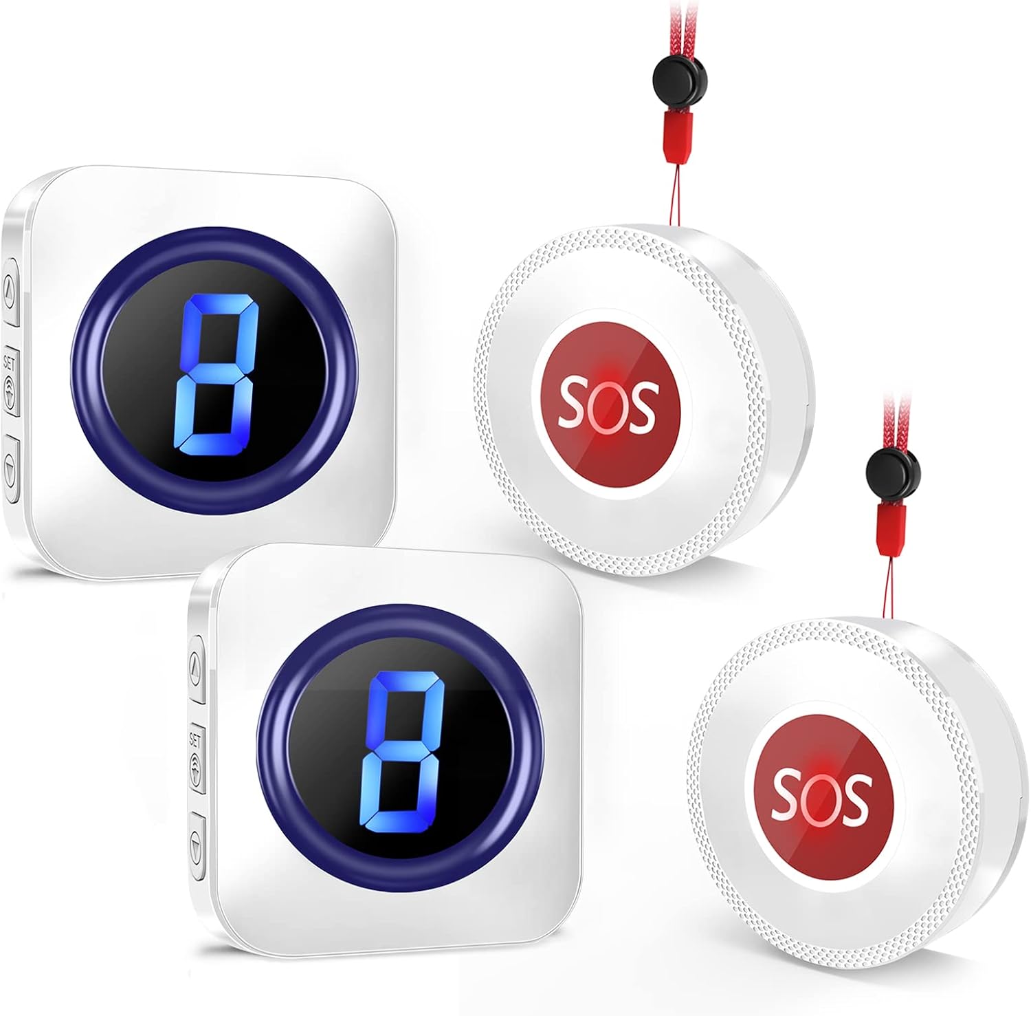 Wireless Caregiver Pager, 1,000ft Personal Panic Alarm Call Bell for