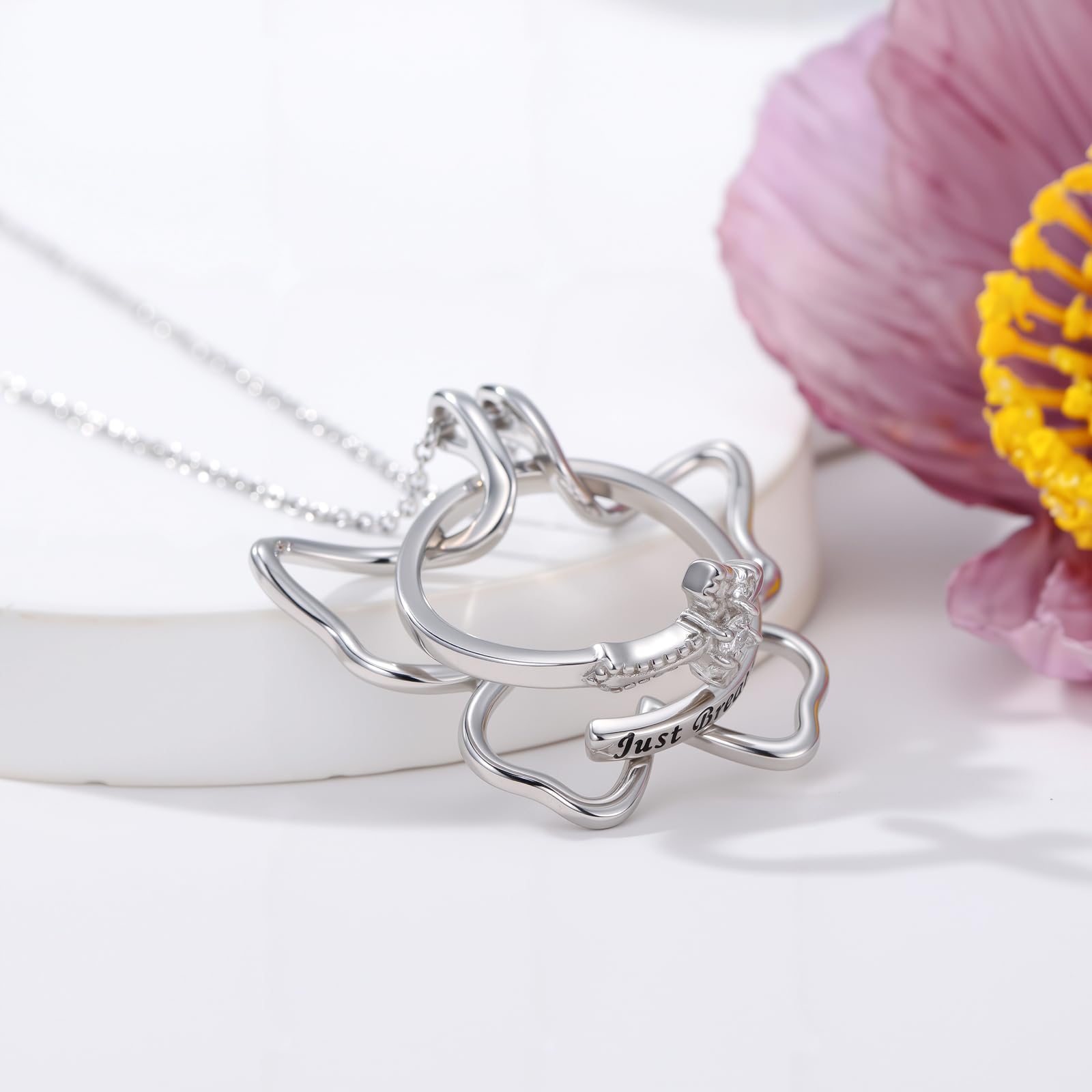 Schmetterlings/Mond Stern/Berg Ringhalter Halskette Hochzeit und Verlobungsring Halter Halskette Geschenk für Frau Frauen Mutter Tochter