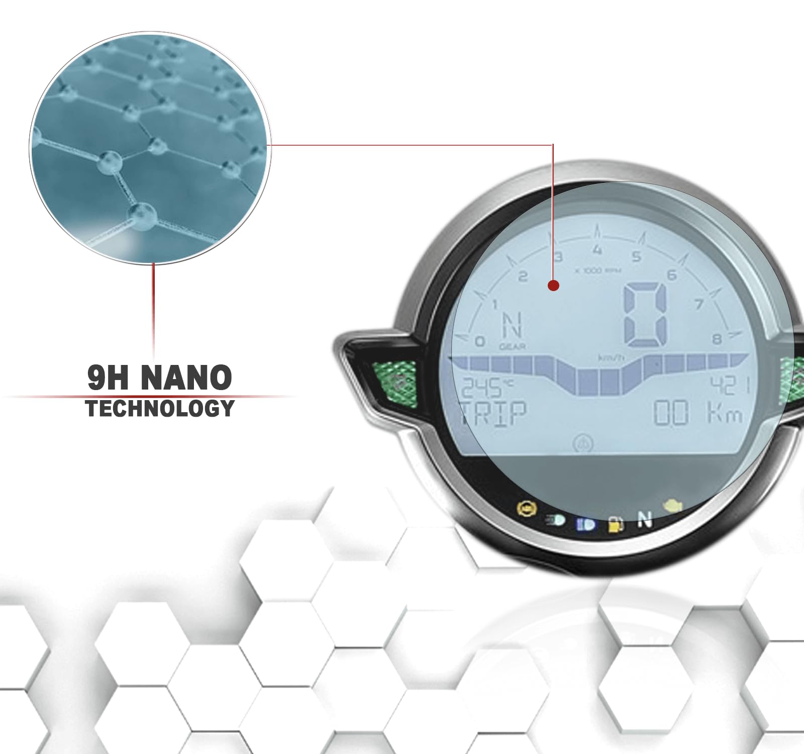 Lot 2 Films Protection Écran Compteur Moto Guzzi V7 Stone 2021 – Nano Verre Ultra Transparent