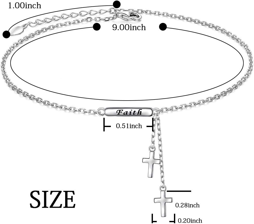 Sterling Silver Anklets Dainty Boho Beach Cute Foot Ankle Bracelet Adjustable Bead Heart Anklet for Women Girlfriend