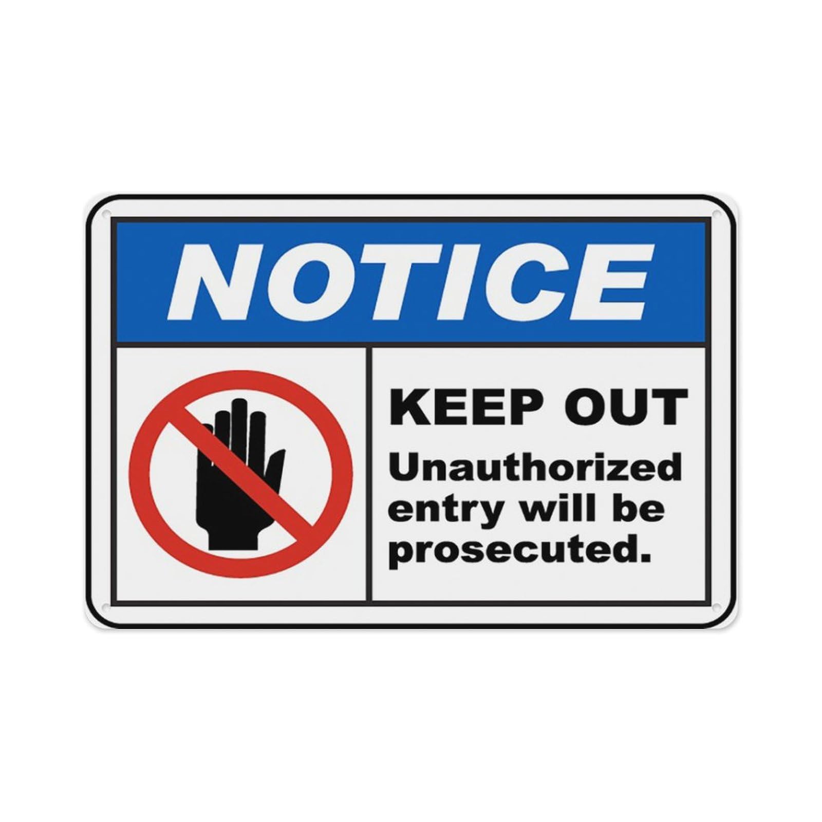 peiyeety KeepEntry Will Be Prosecuted Sign Aluminum Tin Warning Signs For Home Outdoor Garden 12X16 Inches