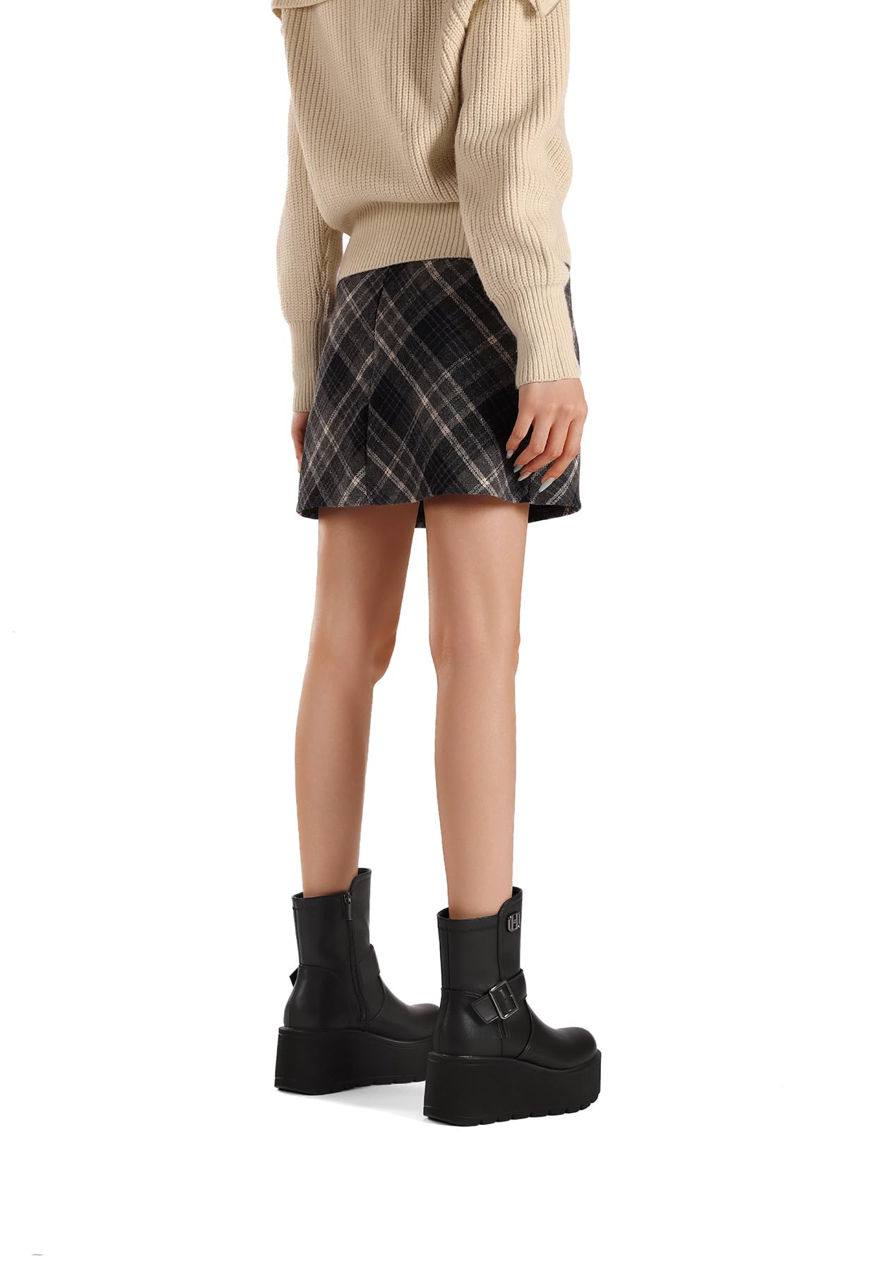 QUEEN HELENA Stivaletti Donna Platform con Fibbia X35-95