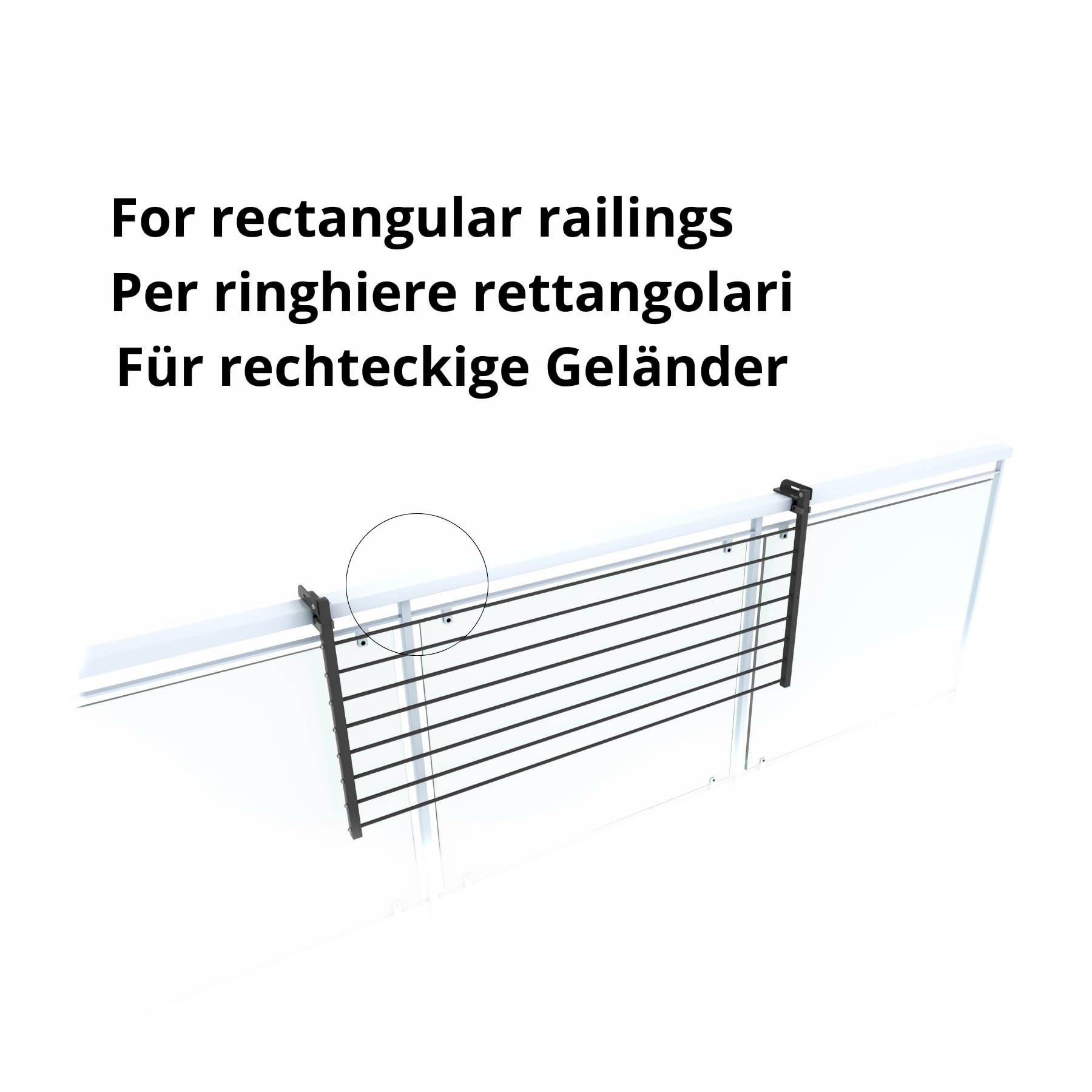 Foxydry, klappbarer Wäscheständer Duo für Außengeländer, strapazierfähig, aus Edelstahl und Aluminium, für Terrassen, Balkone und Geländer, Länge 118 cm (Anthrazit, 118 cm)