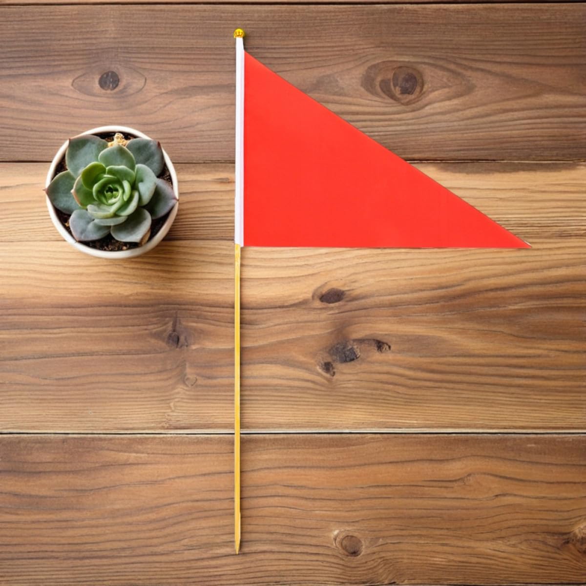 Gadpiparty 12pcs Red Triangle Marking Flags for Construction Sites and Lawn Irrigation, High Visibility Utility Flags for Garden, Sprinkler, and Outdoor Safety Markers