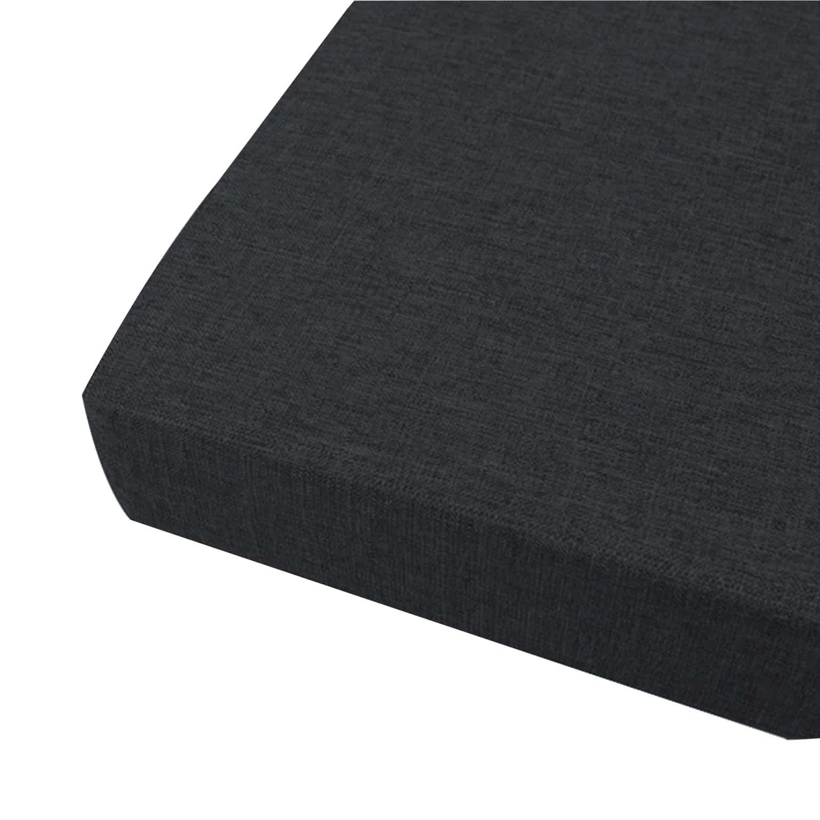 Coussin de siège noir 55x55 cm épais pour banquette de jardin et canapé confortable