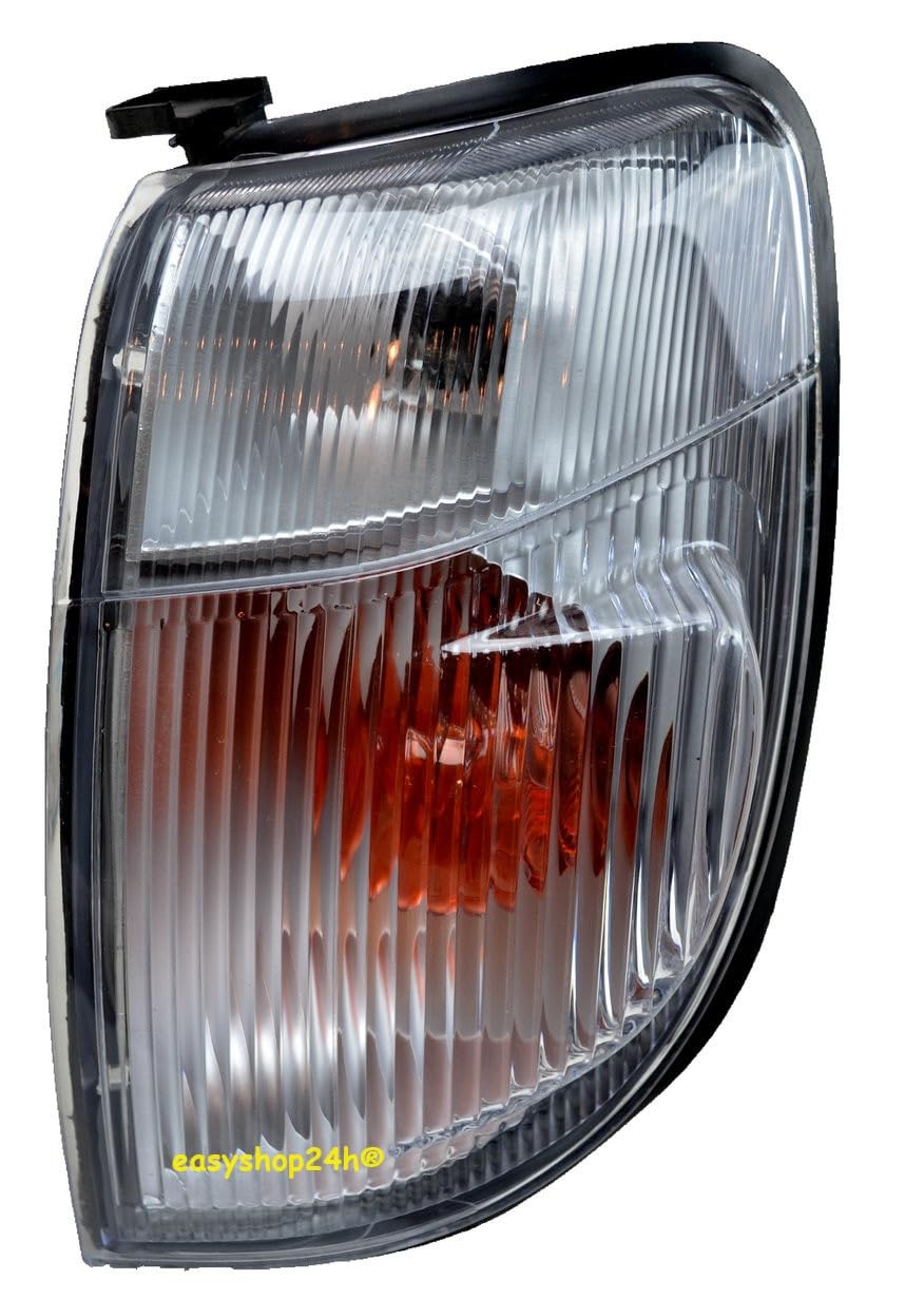 Set 2 Fanale Fanalino Freccia Anteriore Sinistro e Destro Per King Kab Navara D22 Pick-Up Pickup da 1997 a 2002 Luce Indicatore Di Direzione Lampeggiatore Con Portalampade e Lampadine