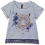  Catimini Mädchen T-Shirt, Gestreift, Mehrfarbig - Multicolore (Rayé Blanc/Bleu), 116