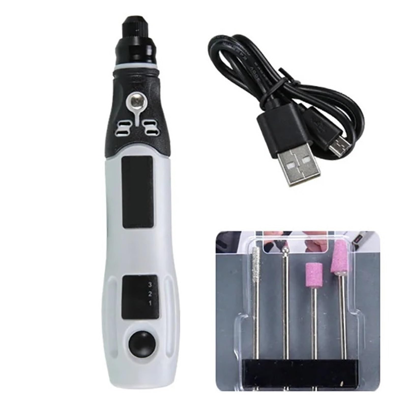 4.2V 600mA Przenośny Mały Elektryczny Młynek Grawer Pen Mini Wiertarka Narzędzie Obrotowe Szlifierka Akcesoria USB Ładowanie Intuicyjne, Proste Sterowanie(4pcs)