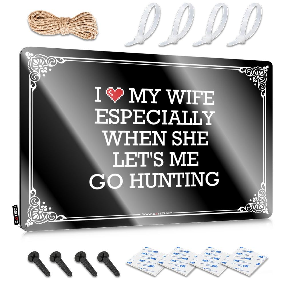Fzfn Colour I Love My Wife Especially When She Let's Me Go Hunting Funny Wall Art Necessities | Quality Soft Area Decorative Wall Art(20X30cm)