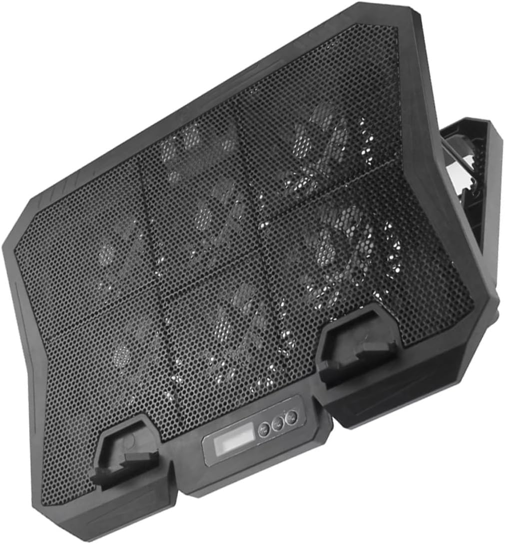 SMASOLO 6-inch Laptop Cooling Pad with Quiet Fan, Adjustable Velocity Cooling Stand for Gaming and Office Use, Blue LED Light, Portable Cooling Pad for Laptops