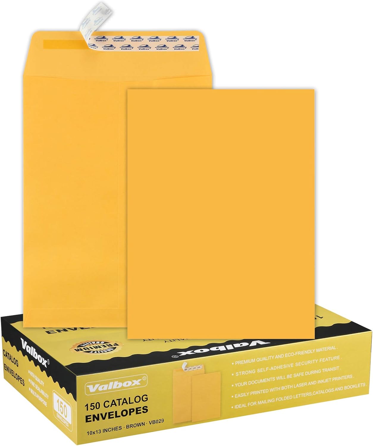 ValBox 10x13 Self Seal Catalog Envelopes 150 Packs Brown