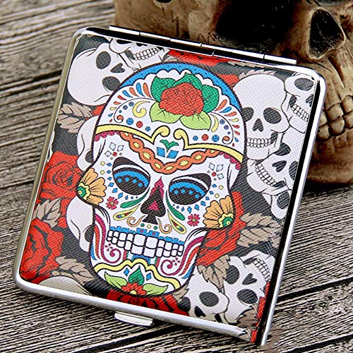 Preisvergleich Produktbild SXFYGYQ Zigarettenschachtel ultradünne tragbare Leder Metall Flip Zigarettenetui kann 20 Zigaretten halten,C