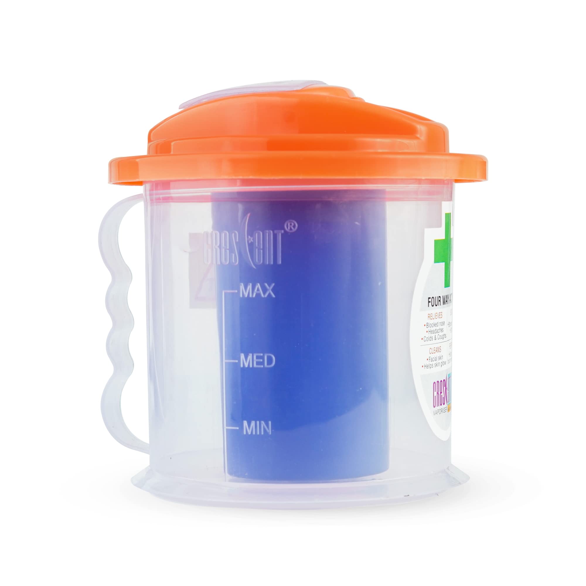 CRESCENT Economy Pro Steamer for Cold and Cough| Facial Steamer| Steam Inhaler| Light Indicator| Green| Pack of 1, Orange 1