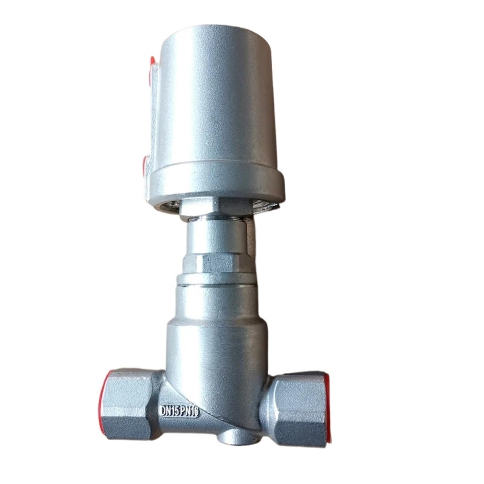 Valvola pneumatica ad Angolo del Sedile Valvola di Arresto dell'Acqua azionata pneumaticamente da 1/2" 3/4" 1" BSPT in Acciaio Inossidabile 304(DN15,Single Acting)