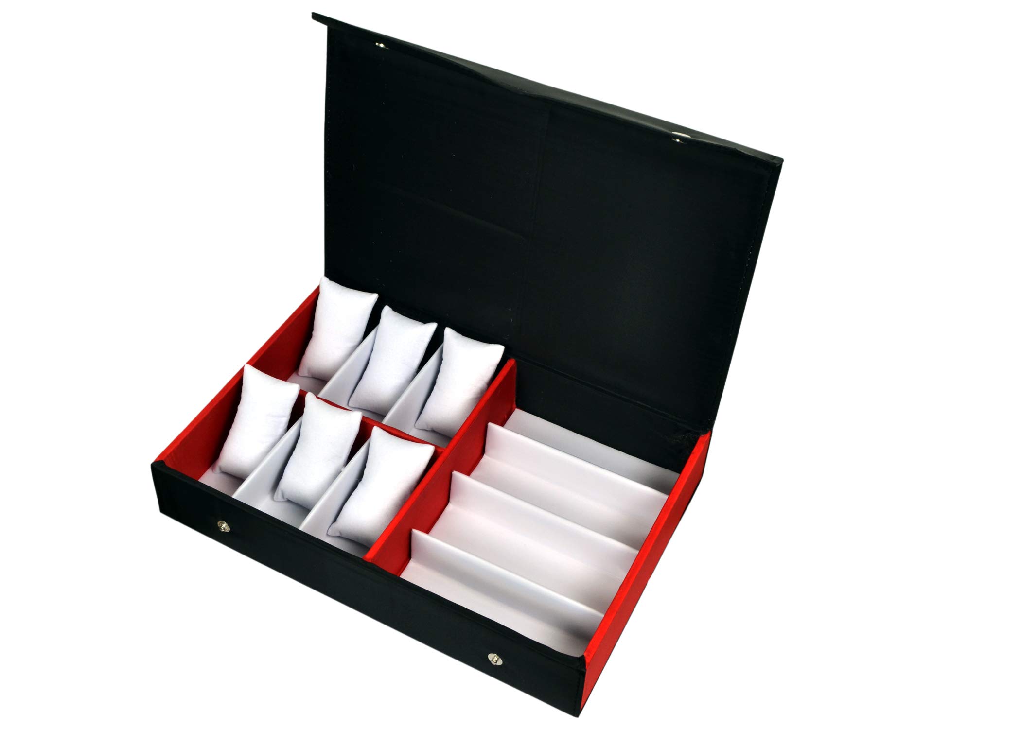 Proniks Eyewear,Frames,Sunglass,Goggles,with Watches and Bracelet Accessories Box case cover zipper dubba 14pcs Storage/ 6pcs Watch and 8pcs Sunglass storage compatment organizer in Multicolor