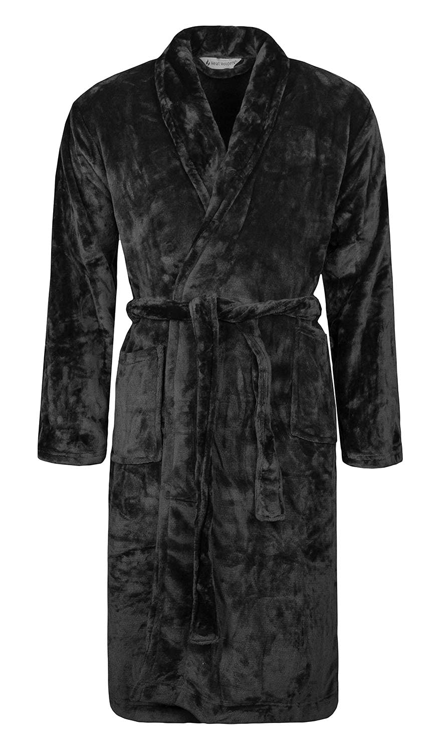 Heat Holders (Xl, ) - Soft Warm Mens Dressing Gown Black