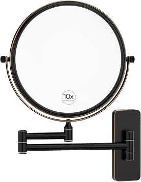 Nicesail Orb 1X/10X Magnifying Makeup Mirrors for Wall Mounted Makeup Mirror 8 Inch, Double-Sided...