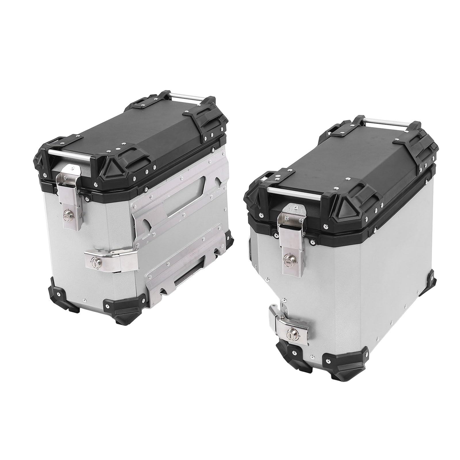 Maleta Lateral para Motocicleta de 38L con Cerradura para Almacenamiento Seguro y Fácil Transporte Universal para Conductores Aleación de Aluminio (Plata)