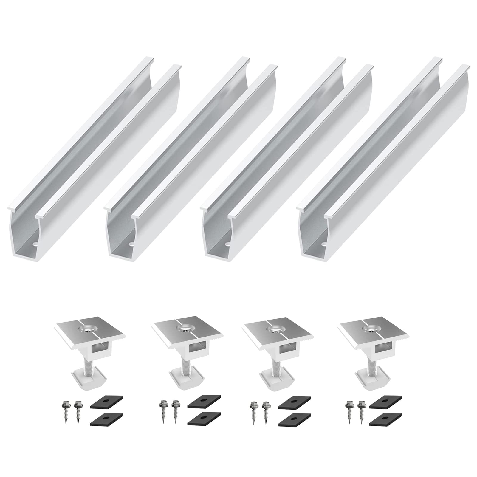 Set Supporti Alluminio Per Pannelli Solari - Montaggio Tetto Piatto O Lamiera Trapezoidale - Foto 10