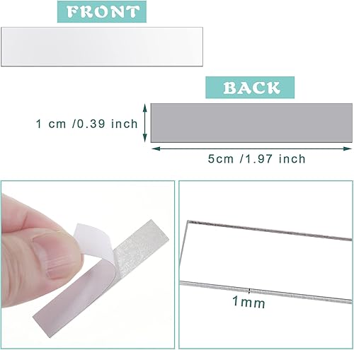 Miniatura 3 de Jetec Espejo rectangular de 100 piezas de azulejos autoadhesivos, espejo de mosaico para bricolaje, espejo de tamaño pequeño, espejo rectangular