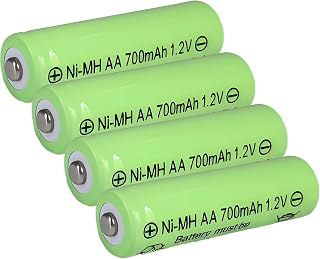 Rechargeable AA 700mAh Solar Batteries NiMh 1.2V for Solar Light | Double A Battery for Outdoor Solar Garden Lawn Lamps,Hummingbird Lights, 4 Packs Pre-Charged 700mah battery