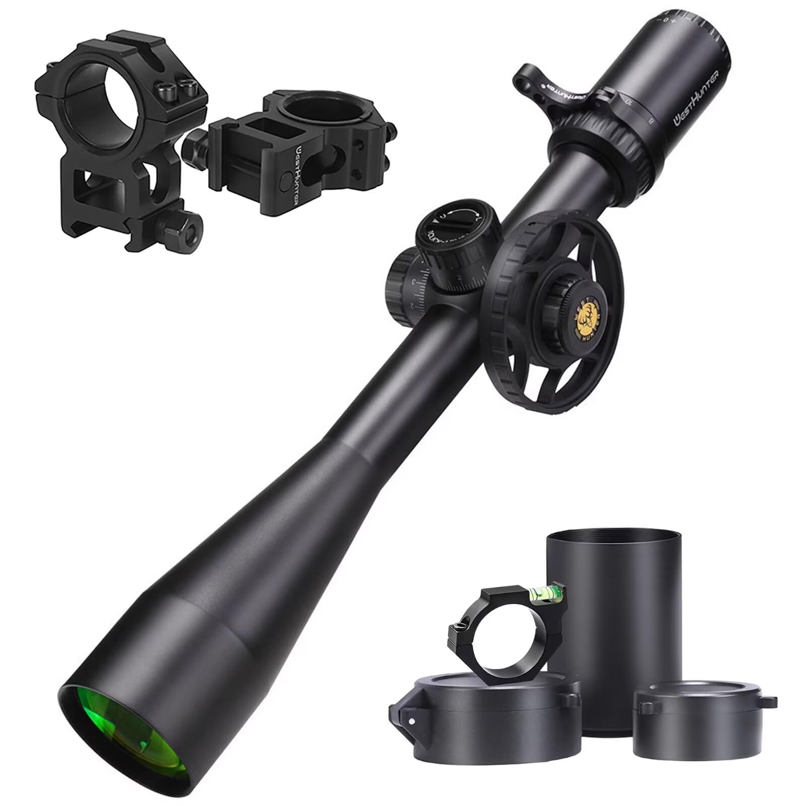 WestHunter Optics TD-S 8-32x50 SFIR Precisión Miras Telescópicas, Exclusivo para Competiciones Deportivas de Larga Distancia | Picatinny Shooting Kit B