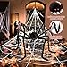 BOSONER Halloween Decorations, 1Pcs 50'' Giant Spider + 200” Triangular Spider Web, with Hook, Stretch Web and Ground Stakes for Indoor Outdoor Halloween Decor Haunted House Props