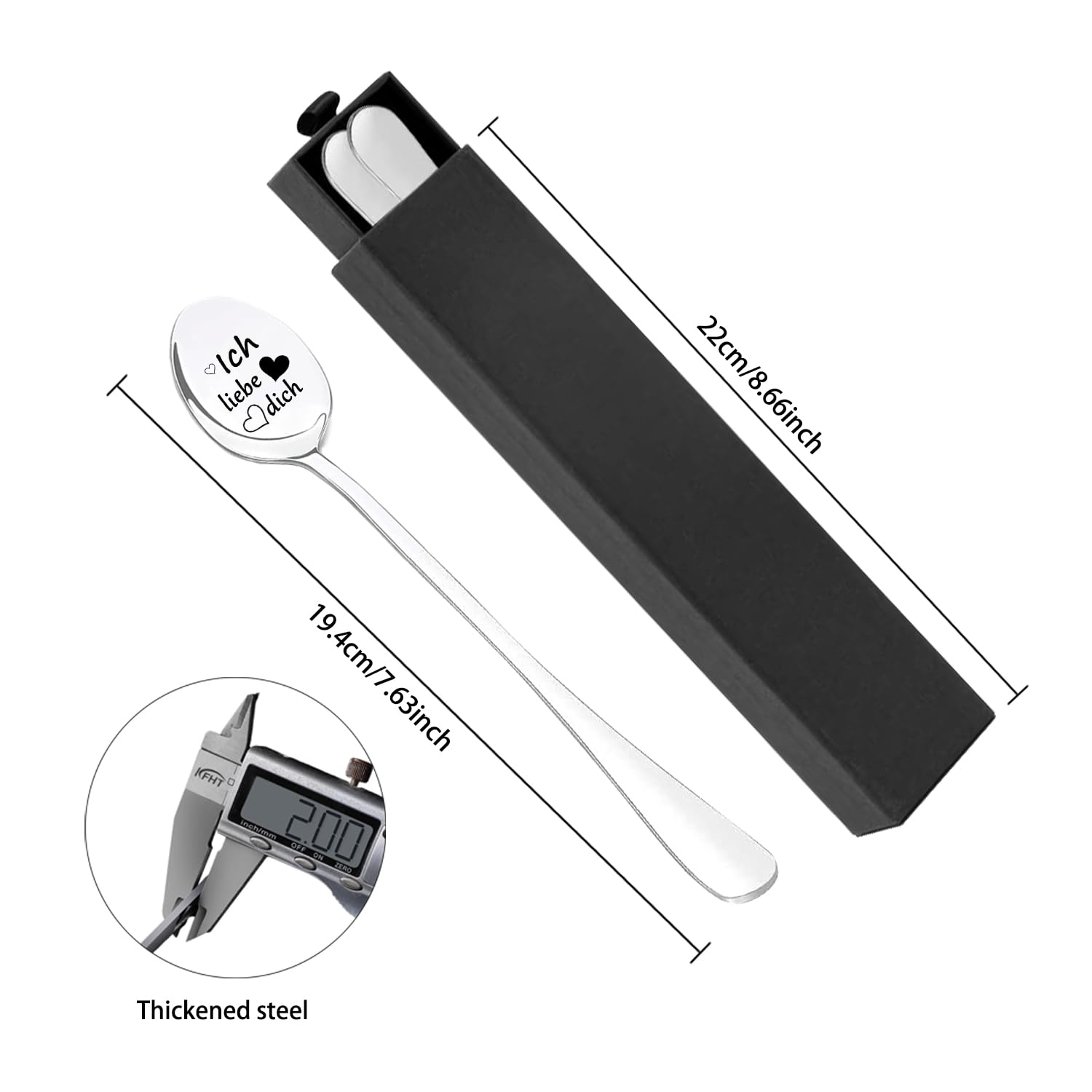 Regalo Per Casa Nuova: Coppia Di Cucchiaini Da Caffè In Acciaio Inox 304 Con Incisione "Nuova Casa Nuova Avventura". Lunghi 19,5 Cm, Confezione Regalo Con Sacchetto. - 3