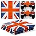 Morbuy PS4 Pro Skin Vinyl Autocollant Sticker Decal pour Playstation 4 Pro Console and 2 Dualshock Manette Set (Flags UK)