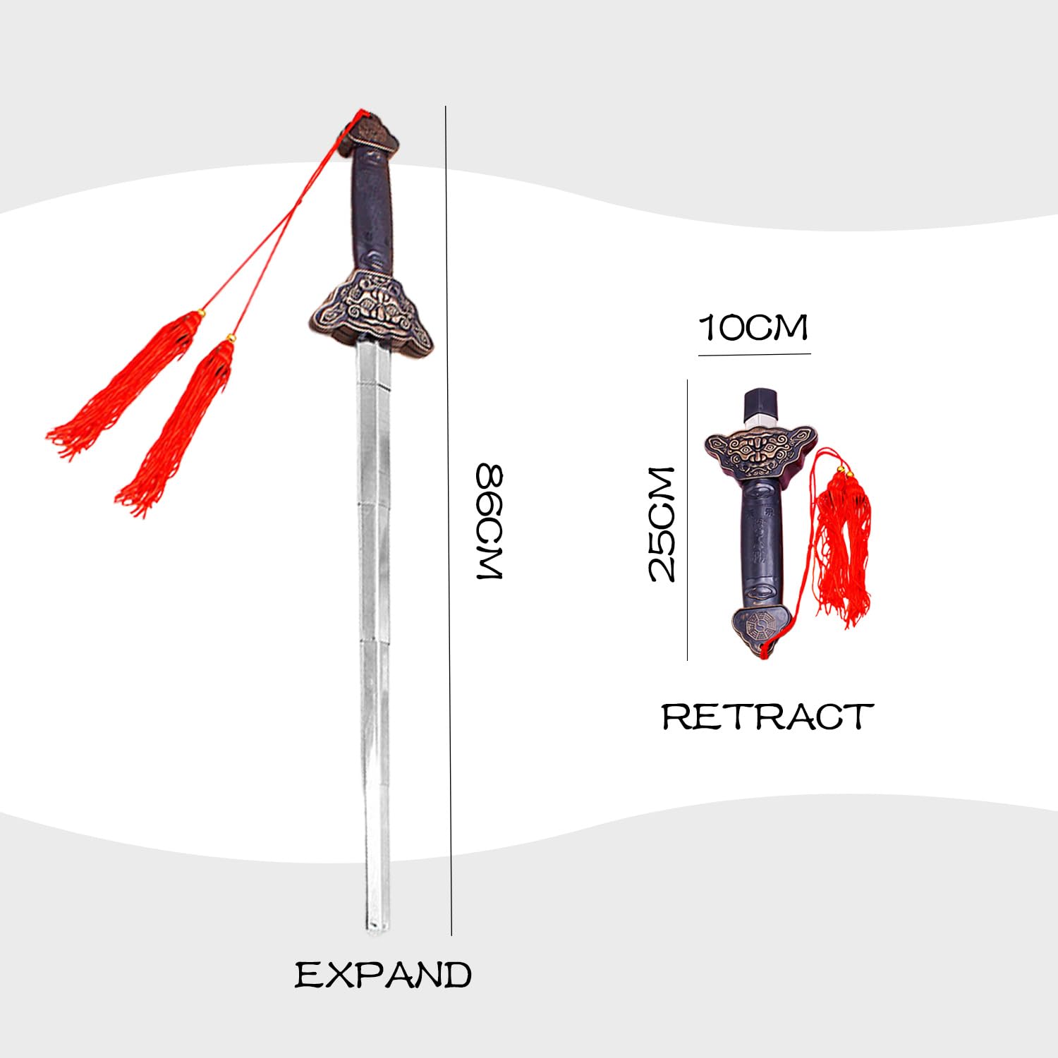 MEMOFYND 1 Toy Sword, Stainless Steel Toy Sword, Can Retractable Toy Sword, Role -Playing Props - Image 2