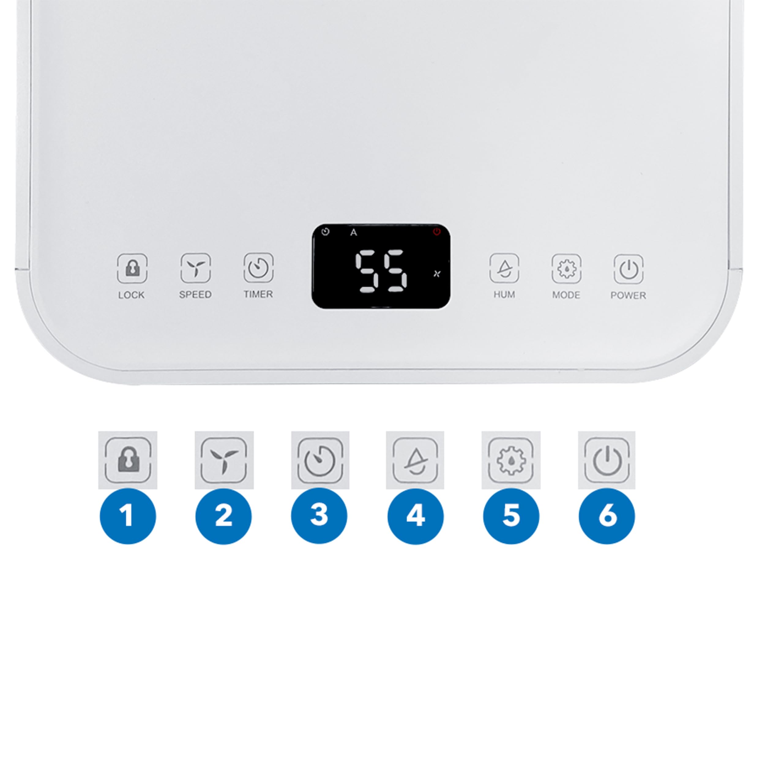 EBERG RICO WiFi osuszacz powietrza 12 l/24 h, higrostat, sterowanie aplikacją, wyświetlacz LCD, timer 24 h, drenaż ciągły, osuszacz do domu i piwnicy, biały