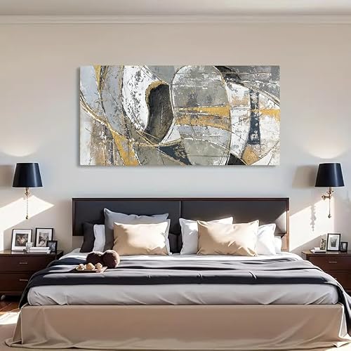 AEFOUU Abstract Wall Art Modern Print Posters Canvas Artwork Paintings, Mottled Golden Wall Decor Pictures Decorative Artwork(50x100cm/20x40in/Frameless)